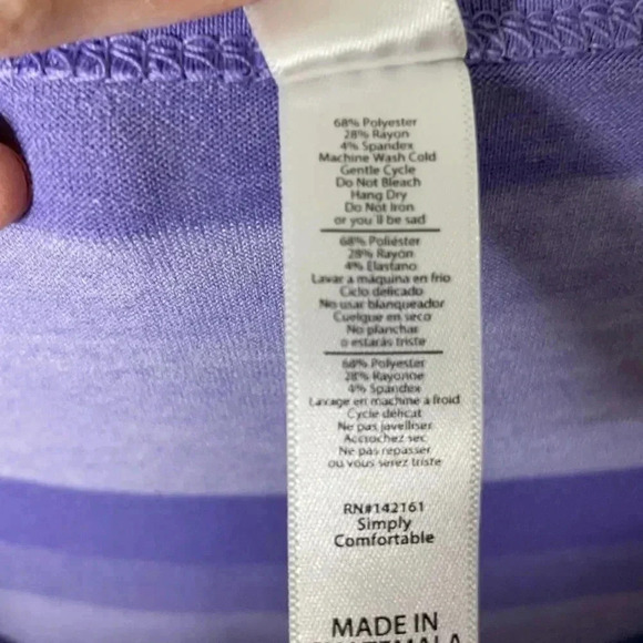LulaRoe Lynnae Purple Violet Long Sleeve Hi Low Scoop Neck Tunic XS - Picture 8 of 8